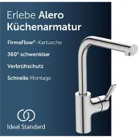 Ideal standard Alero keukenkraan, uitloophoogte 295 mm, 360° draaibaar – Chroom