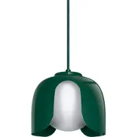 Osram Decor Corolle hanglamp, groen, metaal en glas, E27 fitting, stoffen kabel, 200mm, retrostijl
