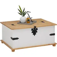 Idimex Mexicaanse kisttafel TEQUILA van massief hout - wit/bruin