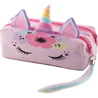 Ferocity Einhorn pennenetui, etui, pennenmap met twee ritsen. Eenhoorn met hoorn, oren en een regenboogstaart. [107]