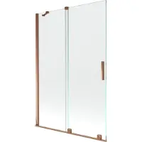 Mexen Velar badwand 2-delige schuifbare 120 x 150 , transparant, roze goud - 896-120-000-01-60
