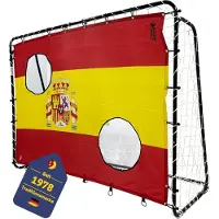 Best Sporting Voetbaldoelset 213 x 152 x 76 cm in zwart met doelmuur "Spanje"