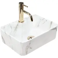 REA Kelly Mini Shiny Aiax - Wastafel Op Het Aanrecht - Wit - rechthoekig - 41X31X13Cm
