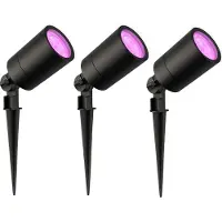 LEDVION - 3X RGBWW LED Prikspots - Zwart - IP65 - 5W - 1M