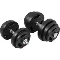 Gorilla Sports Dumbellset 20 kg + 2 x 5 kg Gripper Kunststof - 30 mm