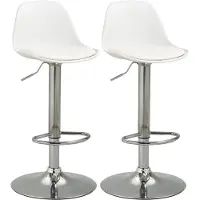 Sweiko Barkruk - Set van 2 - 360° draaibaar - Verstelbare zithoogte - 42 x 38 x 82-104 cm - Wit