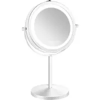 Gillian Jones - Tafelspiegel met LED-licht en x10 vergroting - Wit - 17.5 cm diameter, 32 cm height