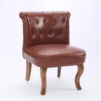 Sweiko Fauteuil - Kunstleer - Rubberhout poten - Vintage stijl - Bruin