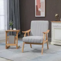 Sweiko Fauteuil - Velvet - Massief houten frame - 68 x 74 x 82 cm - Grijs