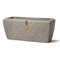 Capi Europe - Bloembak rechthoek laag Arc Granite - 90x35x40 - Beige - Bloempot Voor binnen en buiten - Beschikbaar in XL formaten - Breukbestendig - 100% Recyclebaar - Levenslang garantie - NBGS8062