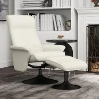 Sweiko Relaxfauteuil - met kruk - Draaibaar - Ergonomisch - Microvezel stof - Crème