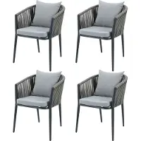 Axi Faye Stoelen Antraciet – Set 4 stuks