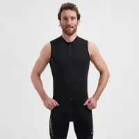 Rogelli Essential II Heren Mouwloos Fietsshirt - Lange Rits - Zwart