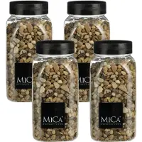 Mica Decorations decoratie stenen - 4x - 650ml - bruin mix - hobby steentjes - sier stenen