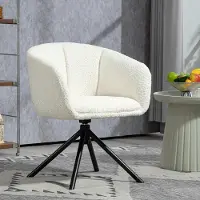 Sweiko Fauteuil - Teddy - Eetkamerstoel - Draaibaar - Maximale belasting 120 kg - Crème