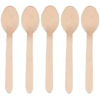 Papstar Houten wegwerp bestek lepels - 150x stuks - 16 cm - Verjaardag/bbq