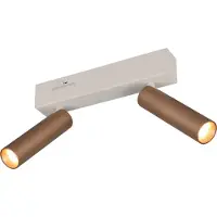 TRIO 2-lichts opbouwspot Ambala mokka bruin