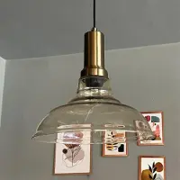 Bamyum Vishi Glazen Enkele Kroonluchter Retro Honigkleur Hanglamp