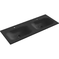 Mexen Vela ingebouwde wastafel dubbel 121 x 46,5 cm, zwart mat - 25231271D