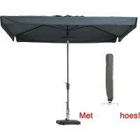 Madison Parasol rechthoek Bali 300 x 200 cm Grijs met hoes