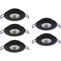 Eglo Zujar inbouwspot - LED - Ø 90 mm - 5 stuks - Zwart