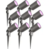 LEDVION - 9X RGBWW LED Prikspots - Antraciet - IP65 - 5W - 2M