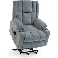 Sweiko Elektrische Massagestoel - Fauteuil - Met opstahulp - Warmtetherapiefunctie - 2 bekerhouders - Lichtgrijs