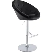 CLP London Barkruk - met rugleuning - draaibaar - verstelbaar - metalen frame - velvet - fluweel - chroom/zwart