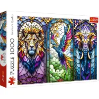 Trefl Kleurrijke dierenpuzzel: Kunstwerk op glas (1000 stukjes)