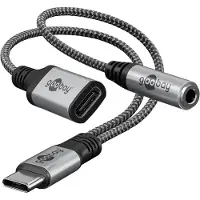 Goobay USB C Splitter naar 3.5 jack + USB C
