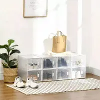 Sweiko Schoenenkast - Modulair - 8 Opbergdoos - 25 × 35 × 19 cm - Transparant kunststof