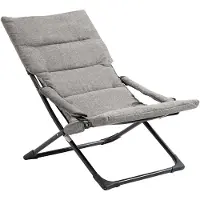 Sweiko Opvouwbare Tuinstoel - Verwijderbaar kussen - Camping chaise longue - Maximale belasting 120kg - Grijs