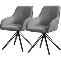 ML-Design Eetkamerstoel set van 2 draaibare grijs geweven stof met rugleuning en armleuningen ML design