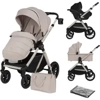 Lionelo Layla - Kinderwagen 3 in 1 - XXL SET - incl. i-Size autostoel - Veelzijdig en jaarrond - Grote wielen - Bediening met een hand - Voor alle soorten terrein - Accessoireset