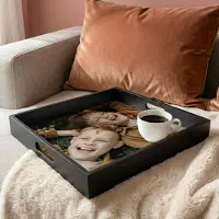 Yoursurprise Dienblad bedrukken - Vierkant - Zwart - 40.5 x 40.5 cm