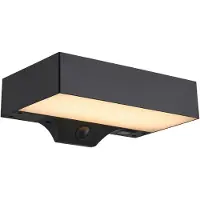 Nordlux LED-zonne-buitenwandlamp Monay Square zwart IP44, zwart, Kunststof, Scandinavisch, solar buitenlamp
