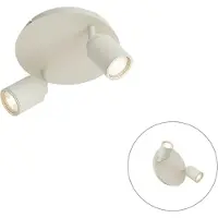 QAZQA Moderne badkamer spot beige 2-lichts IP44 - Ducha