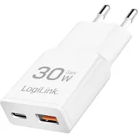 Logilink PA0348, USB-stopcontactadapter, 1x USB-C (PD), 1x USB-A (QC)