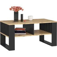 Akord Salontafel Koffietafel ROCKFORD / Artisan Eik - Zwart / 92x45x53 cm