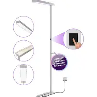 DOTLUX LED-staanlamp Linearo, vermogen 50 W, 5600 lm, 4000 K, geschikt voor beeldschermwerkplekken, L 880 x B 100 x H 1852 mm, aluminium & staal, wit aluminium RAL 9006