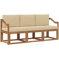 vidaXL Buiten bank set 3 st Natuurlijk en Beige