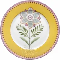 Pip studio Bord Home Plate Lily & Lotus Yellow 21 cm (Set van 6)