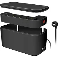 Logilink LPS282U: kabelbox met stekkerdoos, 5-voudig, zwart
