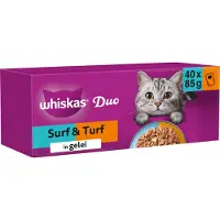 Whiskas 1+ Natvoer - Duo Surf & Turf in Gelei