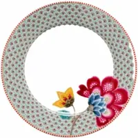 Pip studio Bord Home Plate Blooming Tales Blue 23 cm (Set van 6)