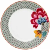Pip studio Bord Home Plate Blooming Tales Blue 21 cm (Set van 6)