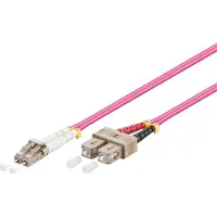 Goobay LC - SC Duplex Optical Fiber Patch kabel - Multi Mode OM4 - paars / LSZH - 0,50 meter