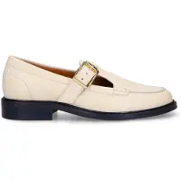 Manfield Witte leren loafers | Maat 36