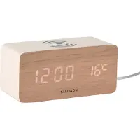 Karlsson Block Wekker | 15x7.1x7.4cm | White wash veneer