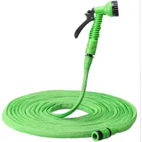 Navaris flexibele tuinslang 11,25 - 22,5 m - Inclusief sproeikop met 7 functies en kraanaansluiting - Opvouwbare rekbare waterslang - Water tuin slang